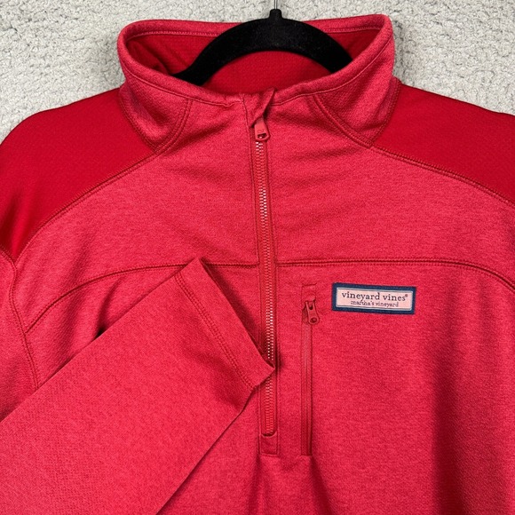 Vineyard Vines Jacket Mens S Red Performance 1/4 Zip Pullover Athleisure Golf‎ - Picture 1 of 14